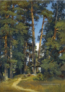 WOODLAND GROVE paysage classique Ivan Ivanovitch arbres Peinture à l'huile